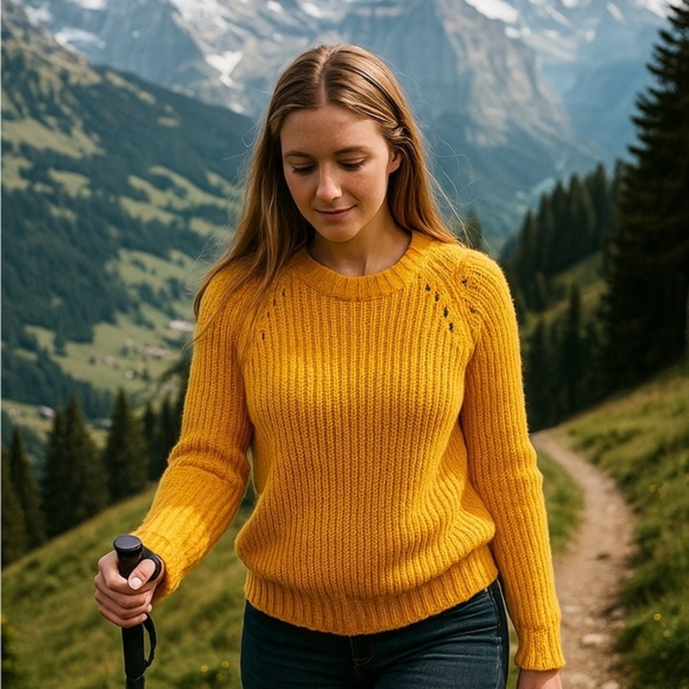 rag & bone mustard yellow Arizona sweater, Sz. L